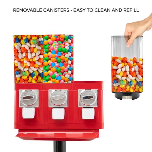 Candy Machine Dispenser Gumball & Candy Vending Machine Supports Large Gum Balls with Coin Operated for Commercial Use Includes Anti Theft Lock Meets FDA Norms in Kuwait