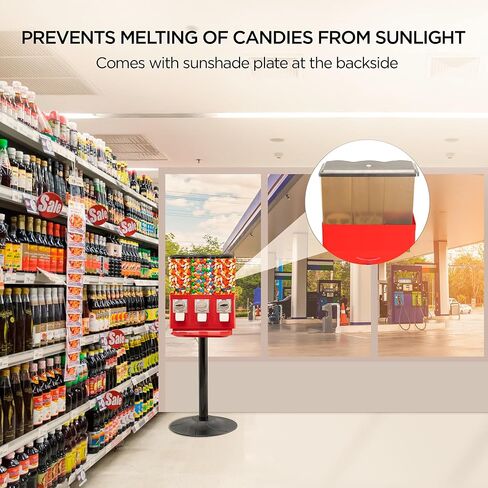 Candy Machine Dispenser Gumball & Candy Vending Machine Supports Large Gum Balls with Coin Operated for Commercial Use Includes Anti Theft Lock Meets FDA Norms in Kuwait
