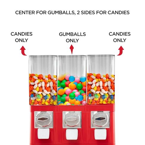 Candy Machine Dispenser Gumball & Candy Vending Machine Supports Large Gum Balls with Coin Operated for Commercial Use Includes Anti Theft Lock Meets FDA Norms in Kuwait