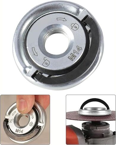 1pc M14 Self-Locking Pressing Plate Quick Release Flange Nut Power Chuck for Diamond Cutting Disks Grinding Wheels Power Tools in Kuwait