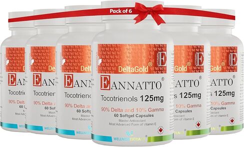 Eannatto Tocotrienols Vitamin E Supplements Tocopherol Free, Supports Immune Health, Non-GMO, Gluten Free & Antioxidant 125mg 30 Softgels (Pack of 2) in Saudi Arabia