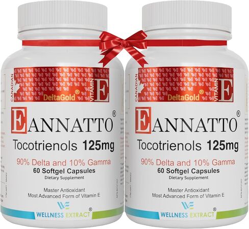 Eannatto Tocotrienols Vitamin E Supplements Tocopherol Free, Supports Immune Health, Non-GMO, Gluten Free & Antioxidant 125mg 30 Softgels (Pack of 2) in Saudi Arabia