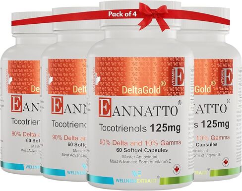 Eannatto Tocotrienols Vitamin E Supplements Tocopherol Free, Supports Immune Health, Non-GMO, Gluten Free & Antioxidant 125mg 30 Softgels (Pack of 2) in Saudi Arabia