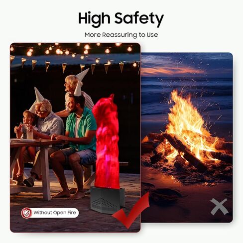 ضوء لهب النار المزيف، 36 مصباح LED اصطناعي، مصباح لهب مقلد، 5 أقدام أحمر + أزرق تأثير جو المصباح للمرحلة الهالوين DJ إضاءة حفلات الملهى الليلي وحفلات إشعال النار في العطلات الخاصة in Kuwait