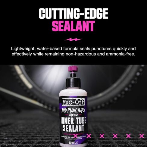 Muc-Off No Puncture Hassle Inner Tube Sealant, 10 fl oz - Bike Tube Puncture Repair Sealant - Bike Tire Sealant for MTB/Road/Gravel Bikes in Kuwait
