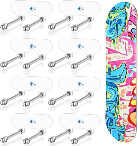 Skateboard Wall Hanger, 8 Packs Acrylic Wall Mount Display Holder with Hardware for Horizontal and Vertical Hanging of Skateboards, Longboards, Decks, Guitar, Violin, Bass in Kuwait