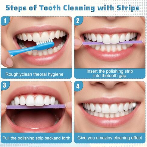 80Pcs Dental Polishing Strips Teeth Polishing Finishing Teeth Sanding Grinding Tool Kit Dental Polish Abrasive Strip 4mm x 150mm Finishing Tooth File Deep Tooth Cleaning for Oral Care Gloss Contouring in Kuwait