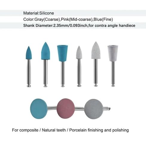 Dental Composite Polishing Kit Rubber Resin Polishing Wheel RA Disc Kit Grinding and Polishing Set Dentist Materials 12Pcs in Kuwait