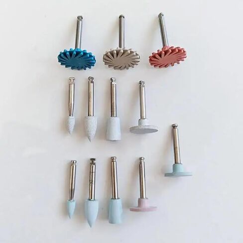 Dental Composite Polishing Kit Rubber Resin Polishing Wheel RA Disc Kit Grinding and Polishing Set Dentist Materials 12Pcs in Kuwait