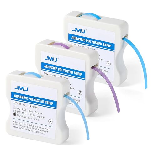 JMU Dental Polishing Strips, 4mm Fine Tooth Sandpaper, Tooth Polish Abrasive Strip for Interproximal Shaping, Resin Filling Finishing & Tooth Contouring, Blue, 1 Roll in Kuwait