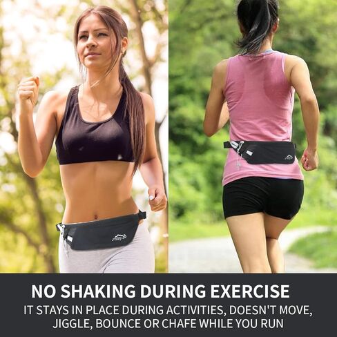 INOXTO Slim Running Belt Fanny Pack for Women and Men Sports Waist Bag Pack with 300ml Water Bottle for Running Walking Cycling Hiking Reflective Running Pouch Belt for All Phones (Black) (Black) in Saudi Arabia
