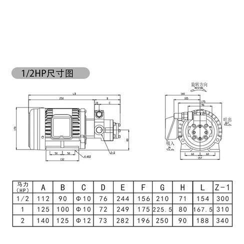 Hydraulic Gear Pump 380V TOP-210HB Oil Triangular Motor Set 750W TOP-210 in Kuwait
