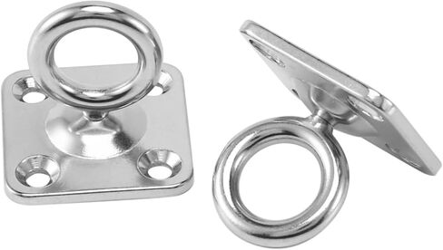 2 Pcs Square Swivel Pad Eye Rotatable Ceiling Hook Wall Mounted Hook Stainless Steel Eye Pad Plate for Yoga Swings Hammock in Saudi Arabia