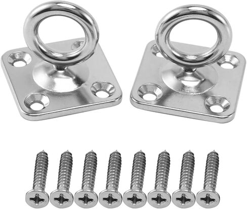 2 Pcs Square Swivel Pad Eye Rotatable Ceiling Hook Wall Mounted Hook Stainless Steel Eye Pad Plate for Yoga Swings Hammock in Saudi Arabia