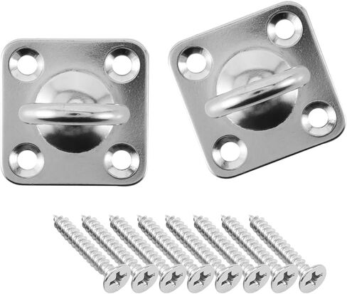 2 Pcs Square Swivel Pad Eye Rotatable Ceiling Hook Wall Mounted Hook Stainless Steel Eye Pad Plate for Yoga Swings Hammock in Saudi Arabia