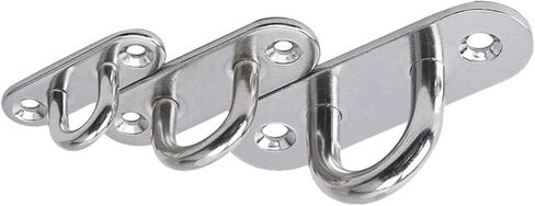 4 Pack 304 Stainless Steel Ceiling Pad Eye Plate U Hook Wall Mount Marine Hardware Staple Hooks Loop Metal Ring Hook Eyes(M8) in Saudi Arabia