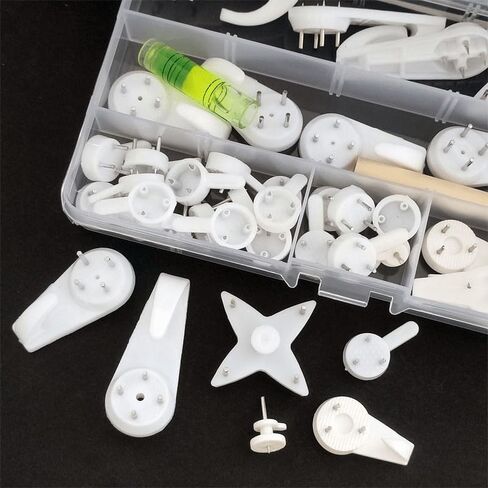 43Pcs No-Trace Picture Hanger Set - 6 Varieties to Hang Art, Photos, Frames with Damage-Free Ultimate Drywall Hooking Solution in Saudi Arabia