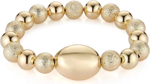 HZMAN Gold Bracelets for Women 14K Gold Beaded Bracelets Stackable Bracelets for Women Layer Charm Bracelet in Saudi Arabia