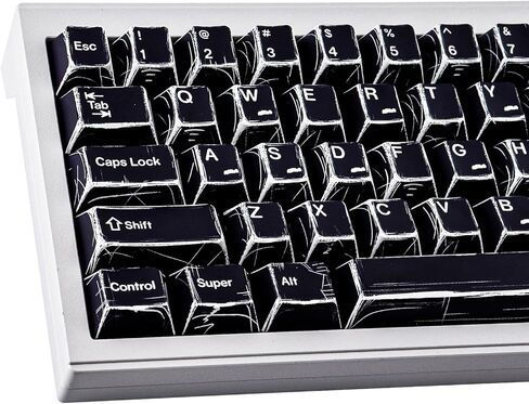 Heykit PBT Keycaps - مفاتيح المانجا اليابانية لـ 61 64 68 لوحة مفاتيح ، 78 مفتاحًا مفتاحًا مفتاحًا مخصصًا للصبغة ، ملف تعريف الكرز ، أغطية مفاتيح أسود أسود للكرز MX Mechanical لوحة مفاتيح Cherry MX in Kuwait