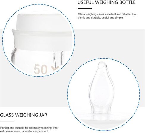 2Pcs Glass Weighing Bottles with Lids Low and High Form Borosilicate Lab Weighing Jars 50X30Mm for Laboratory and Sample Storage in Saudi Arabia