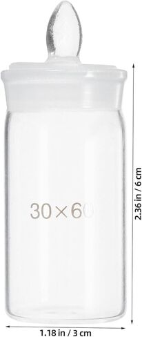 Luxshiny 2pcs Glass Weighing Bottles for Laboratory Use, 30x60mm Tall Form Borosilicate Glass Weighing Jar Set, Precise Measurement Tool for Scientific Experiments in Kuwait