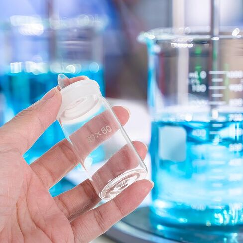 Luxshiny 2pcs Glass Weighing Bottles for Laboratory Use, 30x60mm Tall Form Borosilicate Glass Weighing Jar Set, Precise Measurement Tool for Scientific Experiments in Kuwait