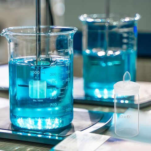 Luxshiny 2pcs Glass Weighing Bottles for Laboratory Use, 30x60mm Tall Form Borosilicate Glass Weighing Jar Set, Precise Measurement Tool for Scientific Experiments in Kuwait