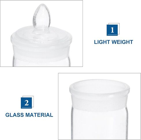 Luxshiny 2pcs Glass Weighing Bottles for Laboratory Use, 30x60mm Tall Form Borosilicate Glass Weighing Jar Set, Precise Measurement Tool for Scientific Experiments in Kuwait