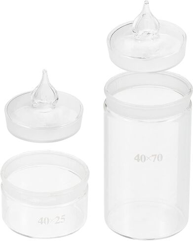 Baluue Weighing Bottles, Tall & Low Form, Clear Borosilicate Glass Bottles with Interchangeable Ground Stopper Lab Equipments Supply in Saudi Arabia