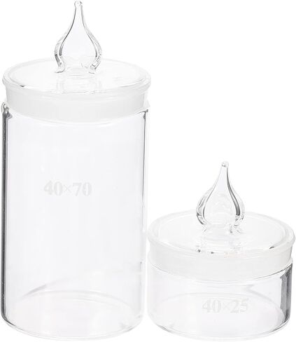 Baluue Weighing Bottles, Tall & Low Form, Clear Borosilicate Glass Bottles with Interchangeable Ground Stopper Lab Equipments Supply in Saudi Arabia