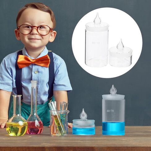 Baluue Weighing Bottles, Tall & Low Form, Clear Borosilicate Glass Bottles with Interchangeable Ground Stopper Lab Equipments Supply in Saudi Arabia