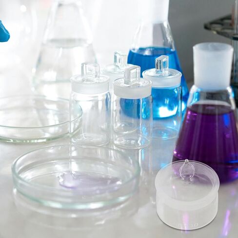 Garneck 2pcs Glass Weighing Bottles for Laboratory with Lid Chemical Glass Weighing Jar Compact and Practical for Lab Samples in Kuwait