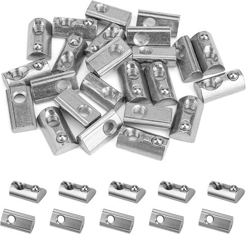 60pcs M8 T-Nut Screw Kit for 4040/4080 Series Aluminum Extrusion, 30 T-Nuts, 30 Black Hex Socket Screws (M8x12/16/20mm) in Kuwait