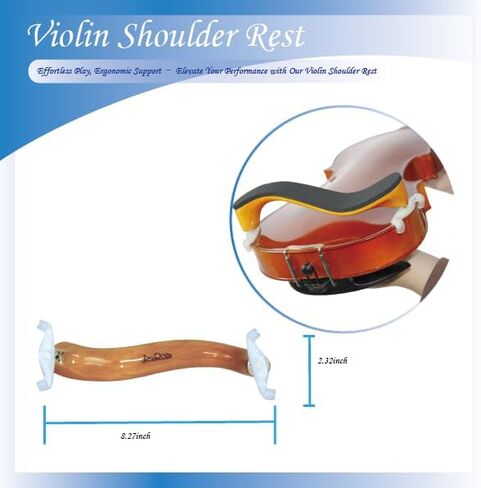 Adjustable Violin Shoulder Rest (Fits 4/4 & 3/4) - Professional Cushioned Support Set with Mute, Cloth, Strings | Includes Gift Box(JEUJT02) in Saudi Arabia