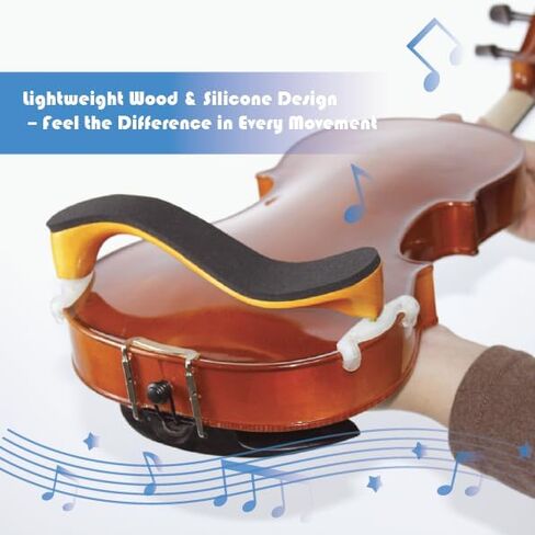 Adjustable Violin Shoulder Rest (Fits 4/4 & 3/4) - Professional Cushioned Support Set with Mute, Cloth, Strings | Includes Gift Box(JEUJT02) in Saudi Arabia