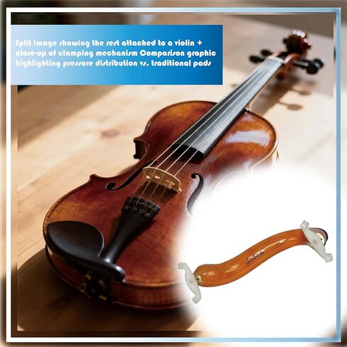 Adjustable Violin Shoulder Rest (Fits 4/4 & 3/4) - Professional Cushioned Support Set with Mute, Cloth, Strings | Includes Gift Box(JEUJT02) in Saudi Arabia