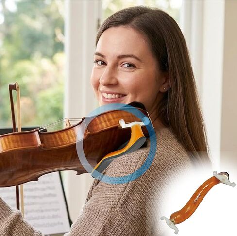 Adjustable Violin Shoulder Rest (Fits 4/4 & 3/4) - Professional Cushioned Support Set with Mute, Cloth, Strings | Includes Gift Box(JEUJT02) in Saudi Arabia