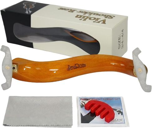 Adjustable Violin Shoulder Rest (Fits 4/4 & 3/4) - Professional Cushioned Support Set with Mute, Cloth, Strings | Includes Gift Box(JEUJT02) in Saudi Arabia