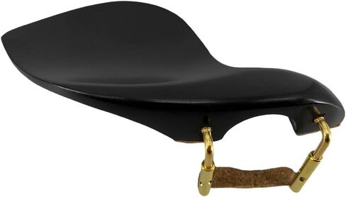 Guarneri 4/4 Violin Chinrest Ebony with Screw Standard Bracket Full size Fiddle Replacement Parts Violinist Chin Design for Comfort & Stability (black Ebony Straight Screw) in Kuwait