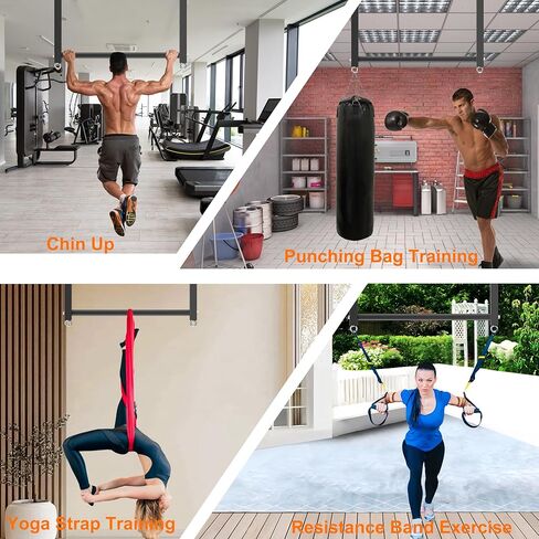 Ceiling Mounted Pull Up Bar, 700 LBS Heavy Duty 4 Adjustable Pull Up Bar, 24" Rafter Pull Up Bars, Ceiling Joist for Garage/Gym/Basement with Comfortable Grip & Round Anchors in Kuwait