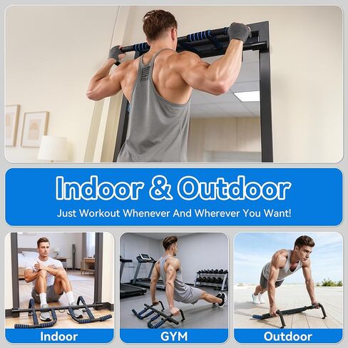 EPHESPORT 2026 شريط سحب متعدد الوظائف للمدخل - تصميم حاصل على براءة اختراع أمريكية، قابل للطي، بدون حفر أو انزلاق، شريط متعدد القبضة مع خطافات شريط مقاومة، سبائك فولاذية تجارية، وسادات PVC كبيرة، سعة 440 رطلاً in Kuwait