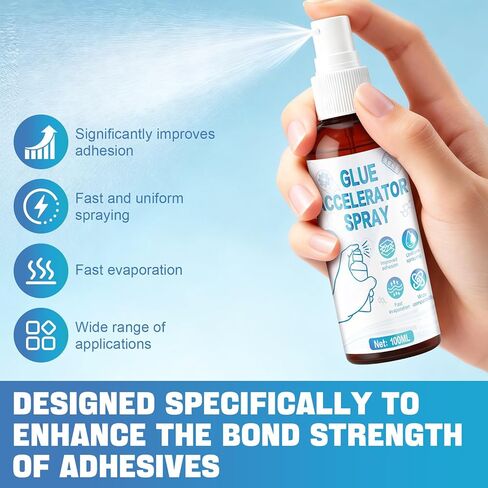 مسرع الغراء CA، منشط الغراء CA يحسن بشكل كبير الالتصاق والمتانة، تصميم رذاذ التبخر السريع متعدد الأغراض للبلاستيك والمطاط والمعادن والزجاج، 100 مل in Kuwait