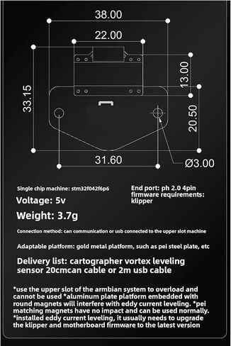 For Cartographer V3 Vortex Leveling Adxl Accelerator Wolong VZ Replaces for Eddy Klicky Tap IDM(Low-level USB) in Saudi Arabia