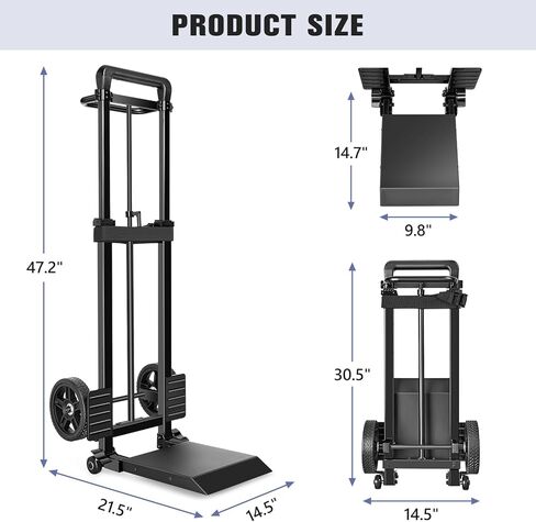 KEDSUM 55 Gallon Drum Dolly, Plant Dolly with Wheels, Heavy Duty Oil Drum Trolley with Adjustable Eagle Beak Fixation & Strap, Ideal for Oil Barrel & Plant Pots Use, Height 47.2 inch, Easy to Fold in Kuwait