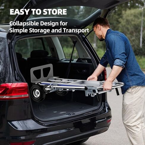 Aluminum Hand Truck, 3 in 1 Convertible Hand Truck Dolly 1000 Lbs Capacity, Pneumatic Wheels - Collapsible Heavy Duty Cart for Efficient Storage, Suit for Moving in Supermarket, Garden, Grass, Yard in Saudi Arabia
