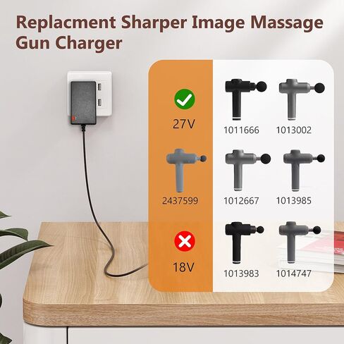 UL Listed 27V Charger for Sharper Image Massage Gun Charger for Sharper Image Massager Power Cord 1011666 2437599 1013002 1012667 1013985 1013983 1014747(NOT 18V), Deep Tissue Massage Guns AC Adapter in Kuwait