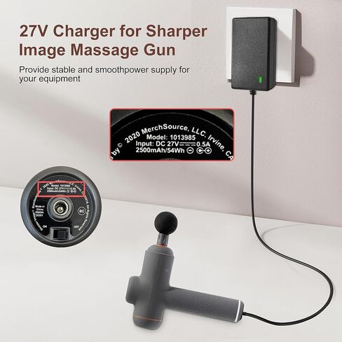 UL Listed 27V Charger for Sharper Image Massage Gun Charger for Sharper Image Massager Power Cord 1011666 2437599 1013002 1012667 1013985 1013983 1014747(NOT 18V), Deep Tissue Massage Guns AC Adapter in Kuwait