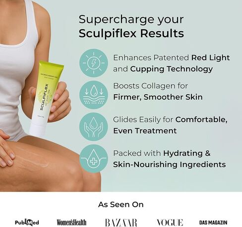 Sculpiflex Gel - Moisturizing Gel for Sculpting Device, Hydrating, Helps Skin Look Firmer and More-Toned, Suitable for All Skin Types, Cruelty Free (2.82oz) in Saudi Arabia