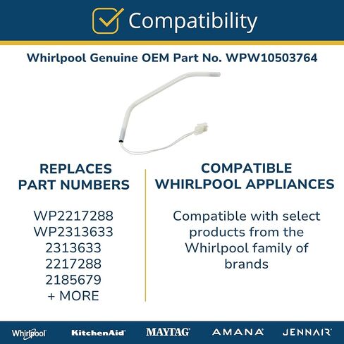 Whirlpool WPW10503764 OEM Ice Maker Thermistor Replacement Part, White in Saudi Arabia