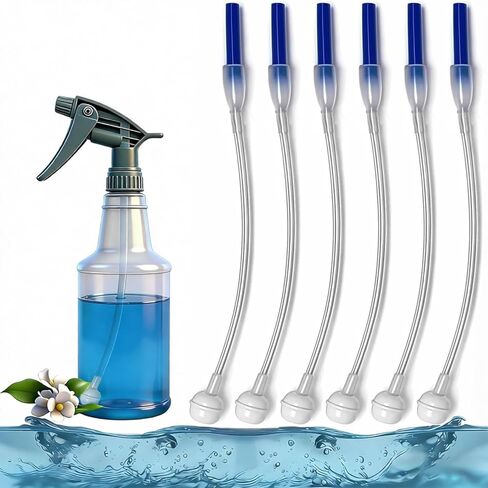 Tilted 360 Spray Bottle Adapter, 6 Pack Bulk Universal Tilted Spray Bottle Adapter with Weighted Ball, Reusable Tube for Commercial Cleaning Auto Detailing in Kuwait